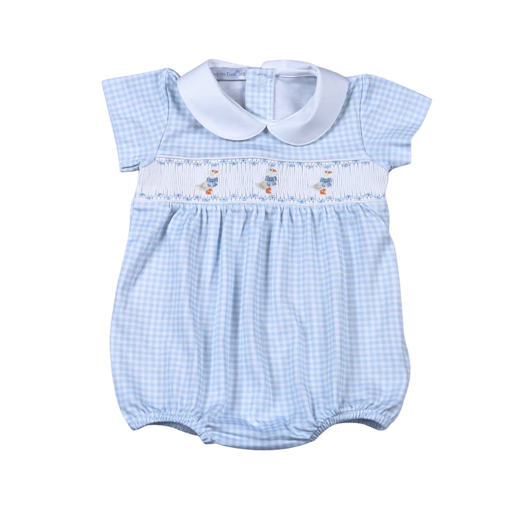 Baby Loren Blue Hand Smock Baby Goose Bubble