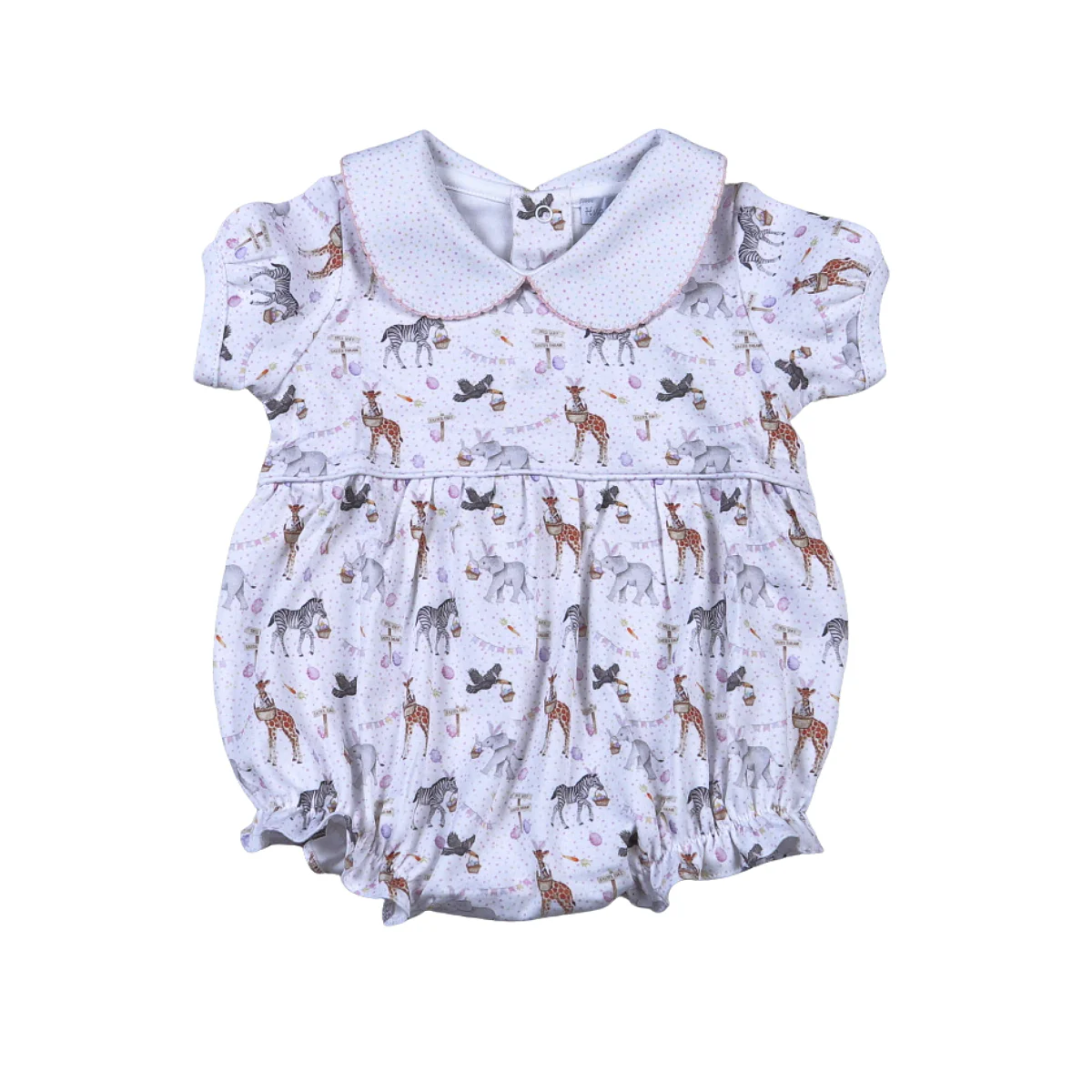 Baby Loren Hoppy Safari Short Sleeves Bubble- Girl
