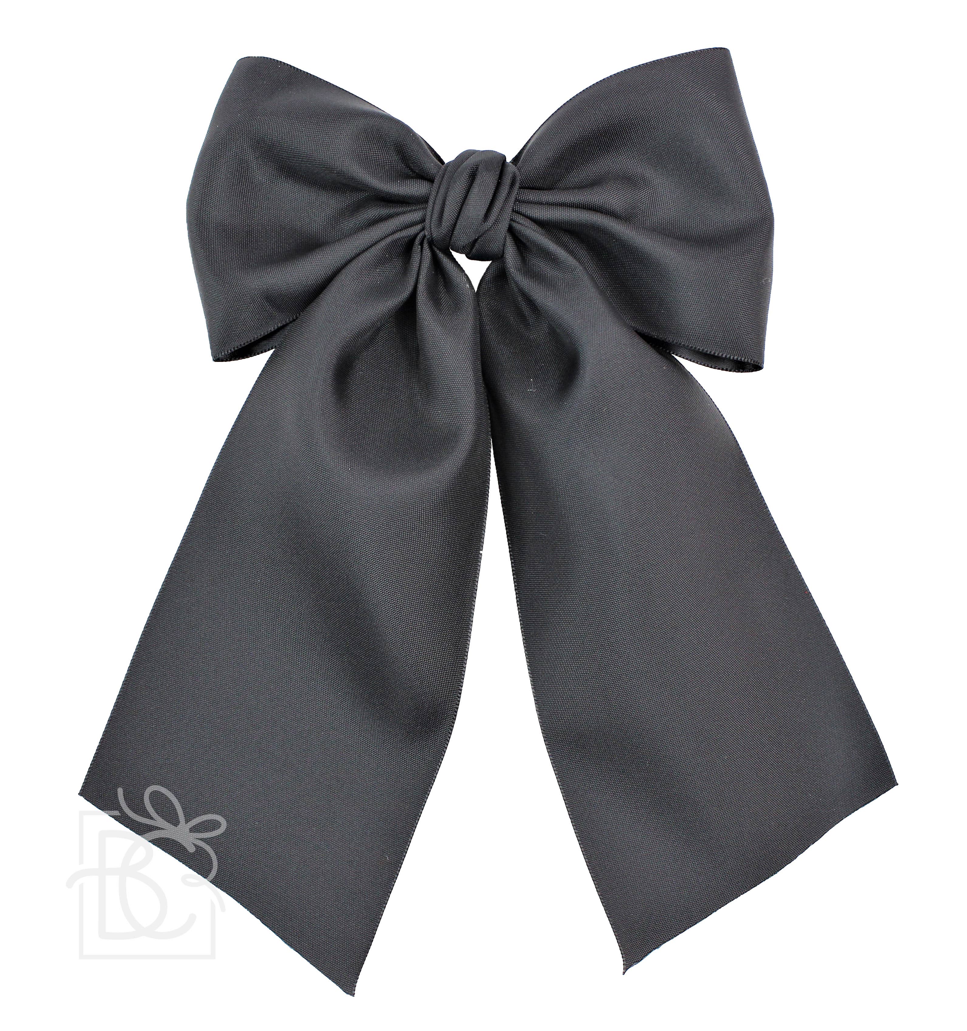 Beyond Creations Opaque Satin Bow With Euro Knot & Tails: Antique White / 4.5" Large - Image 6