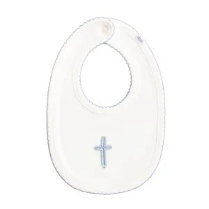 Blue Crochet Cross Bib