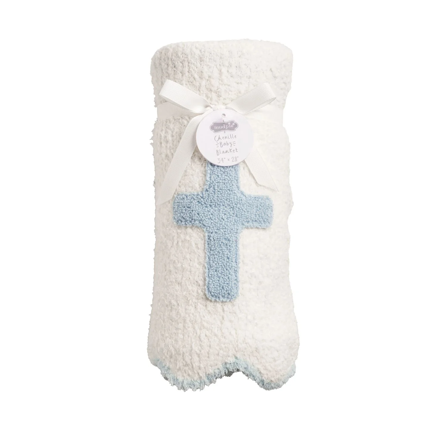 Blue Cross Chenille Baby Blanket