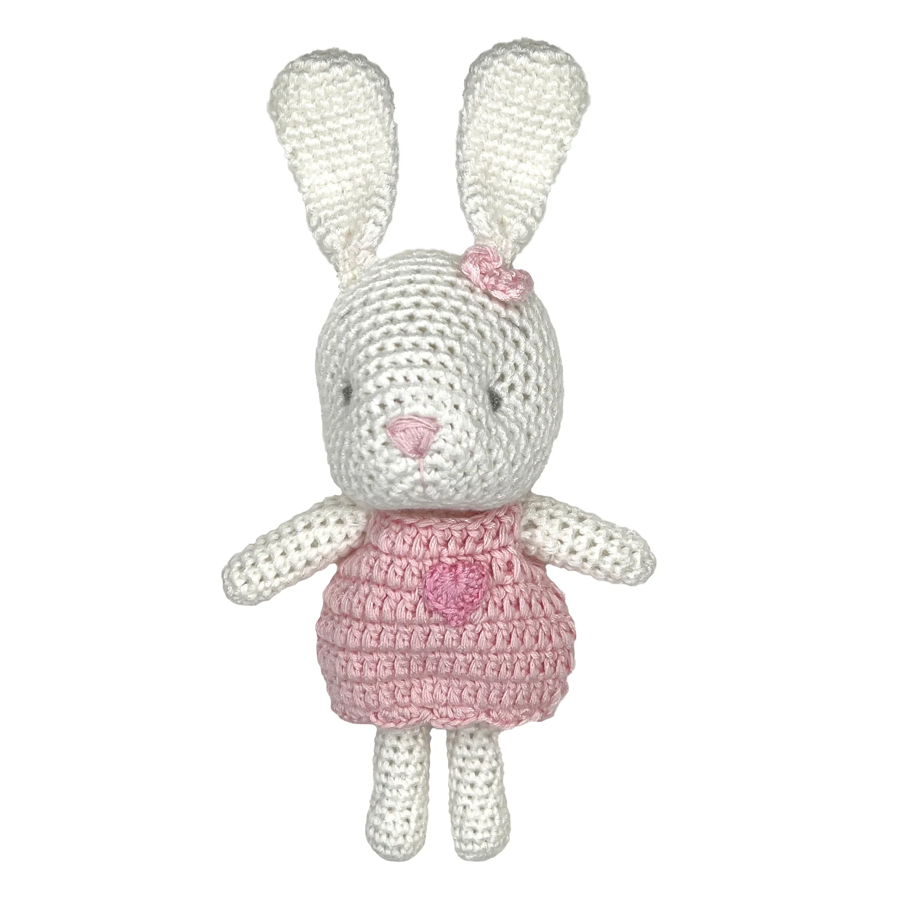 Bunny Bamboo Crochet RattlePink 5"