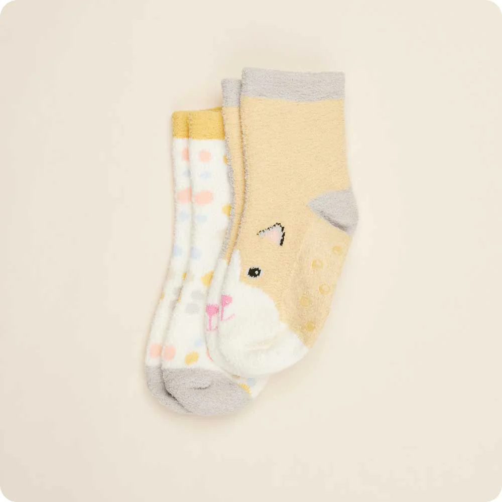 Warmies Calico Cat No-Slip Socks