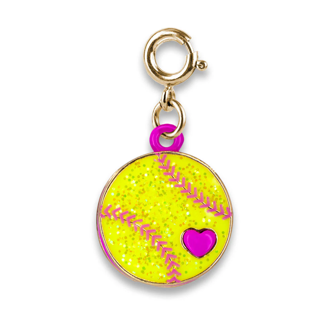 CHARM IT® Gold Glitter Softball Charm