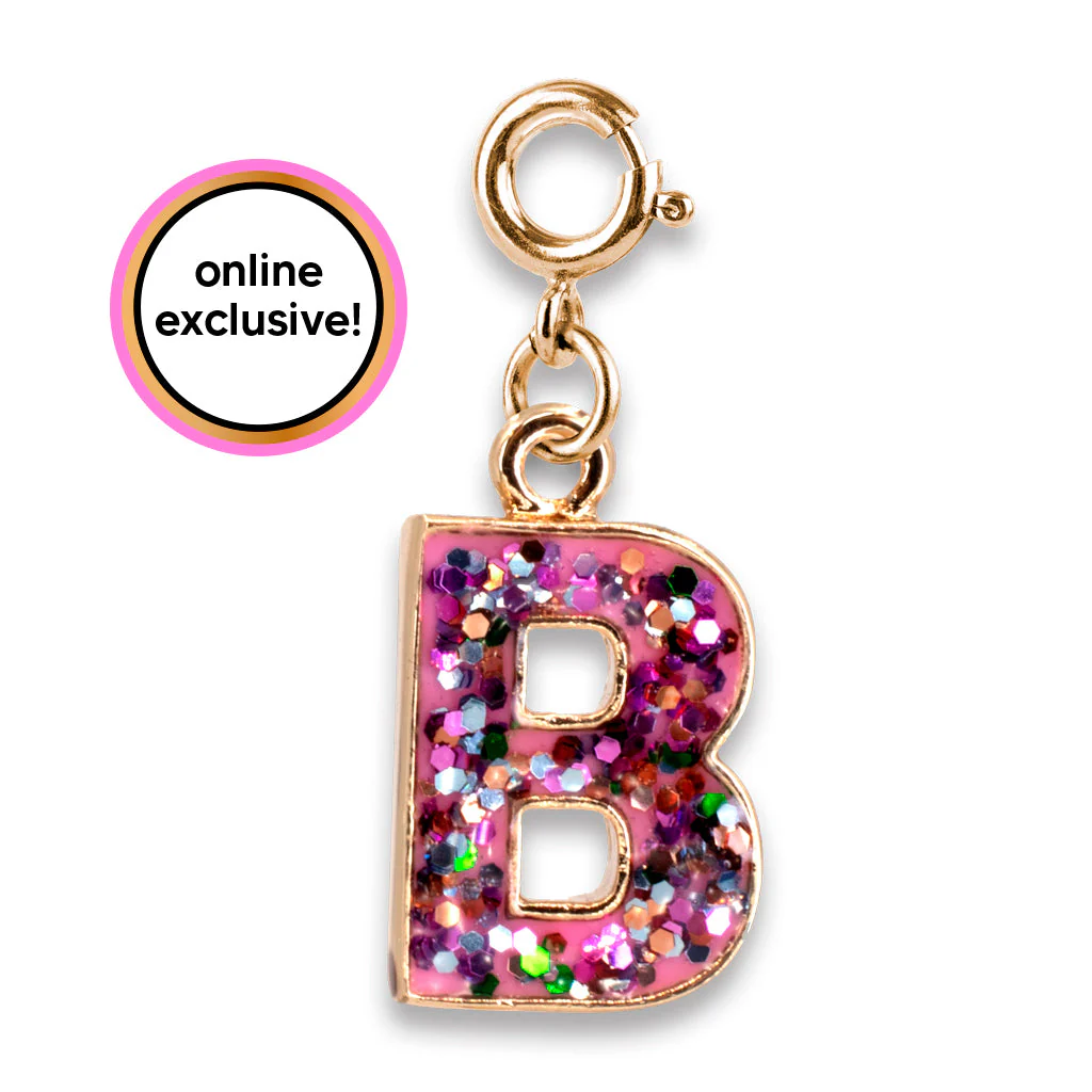 CHARM IT! Gold Pink Glitter Letter B Charm