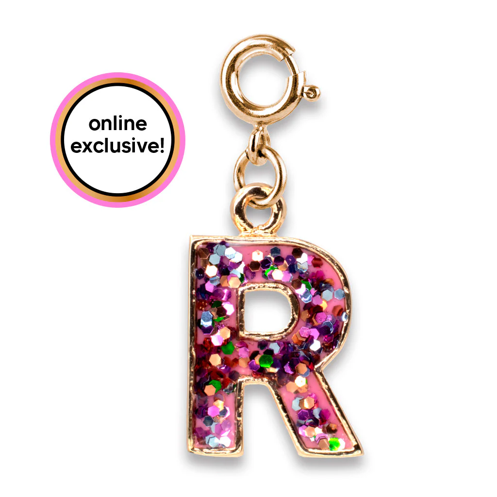CHARM IT! Gold Pink Glitter Letter R Charm