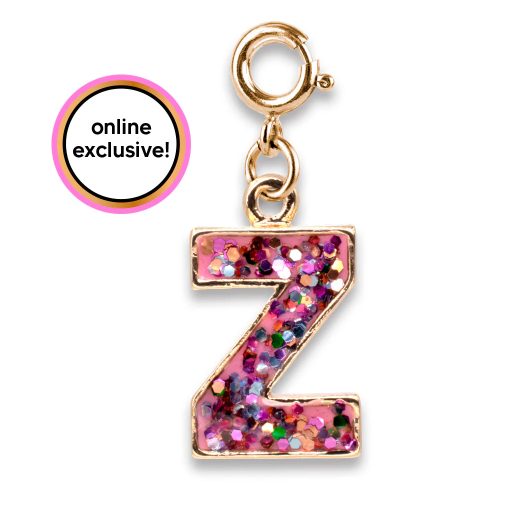CHARM IT! Gold Pink Glitter Letter Z Charm