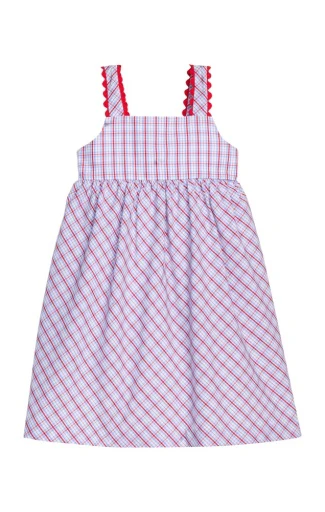 Little English Evie Dress - Patriotic Plaid