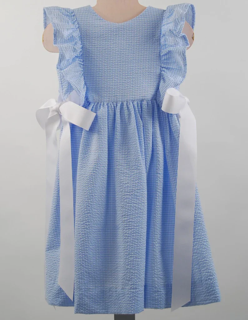 Funtasia Too! Blue Seersucker Pinafore Dress