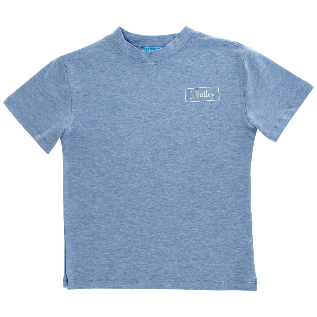 J. Bailey Logo Tee - Retriver on Heathered Blue - Image 2