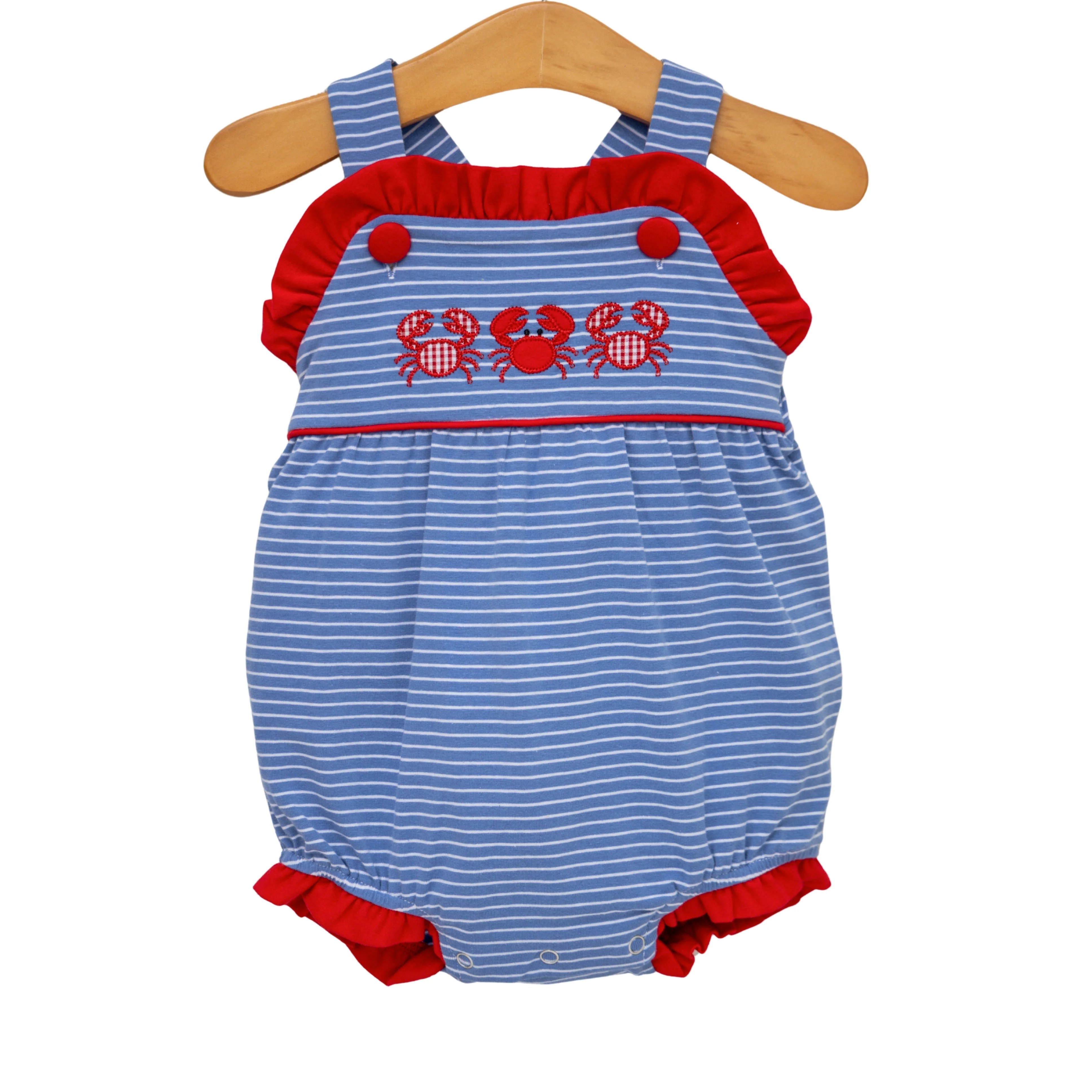 Jellybean Girl Coastal Crabs Ruffle Sunsuit