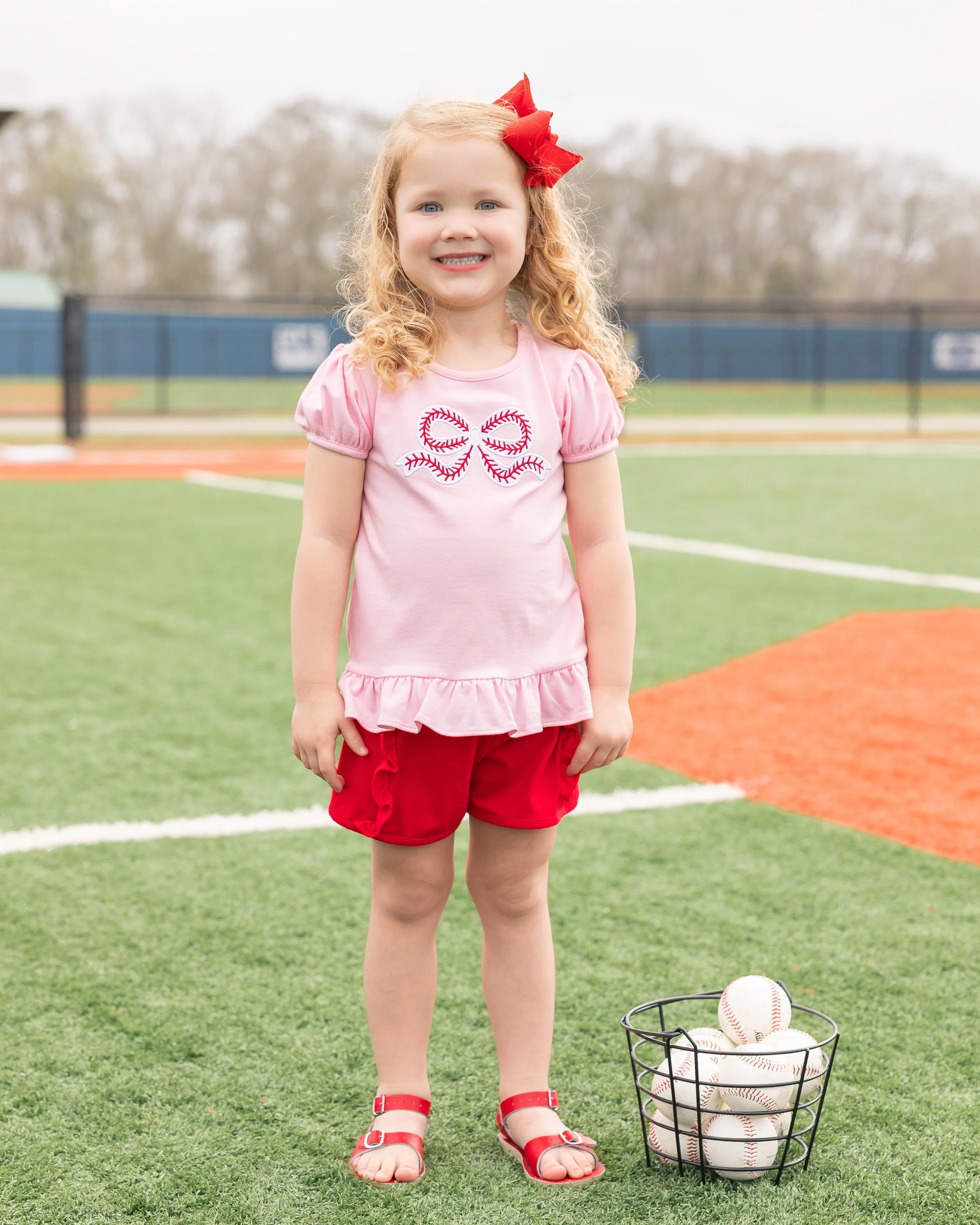 Jellybean Girls Ball Park Bow Ruffle Shirt - Image 3