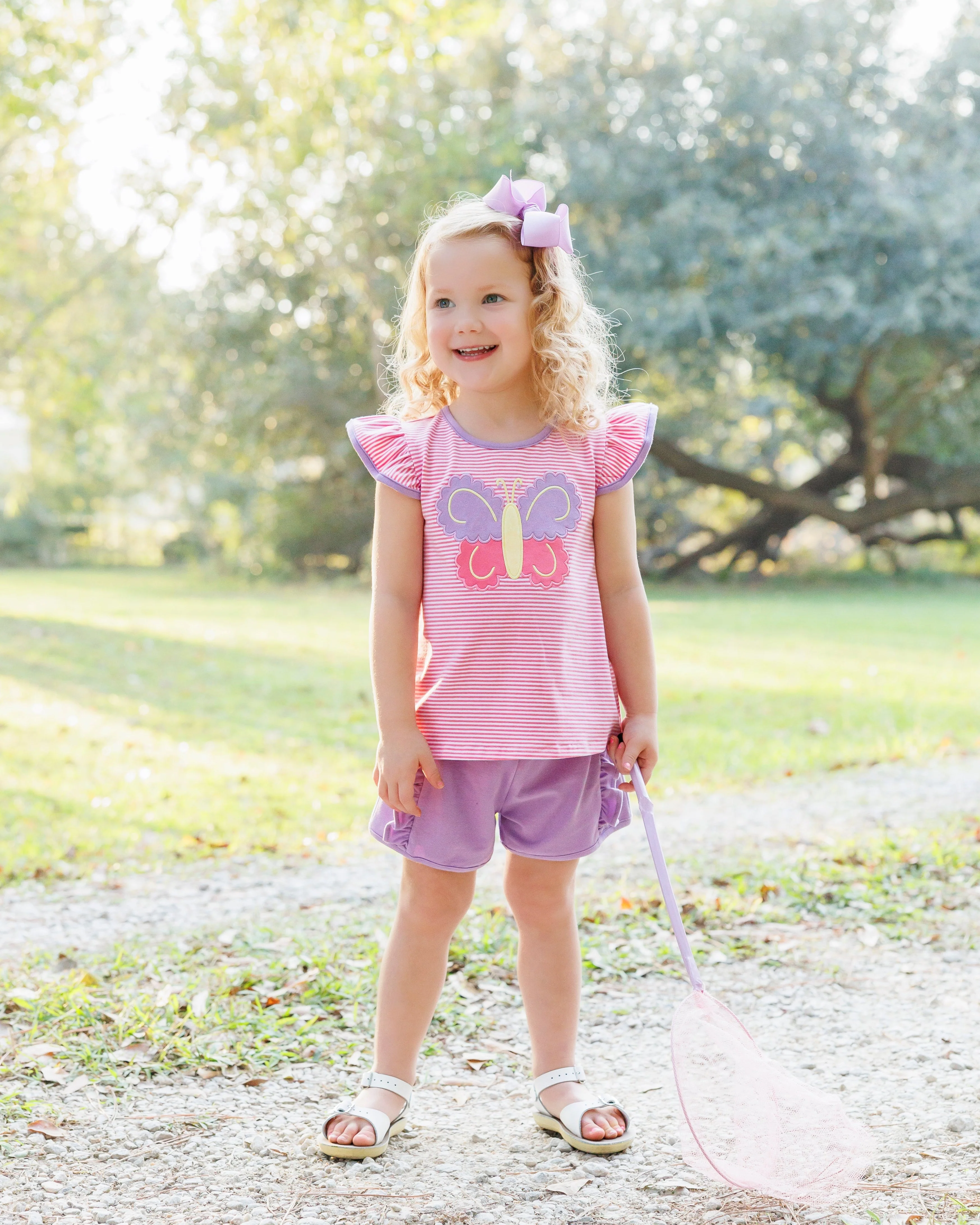 Jellybean Girl's Butterfly Kisses Ruffle Short Set - Image 3