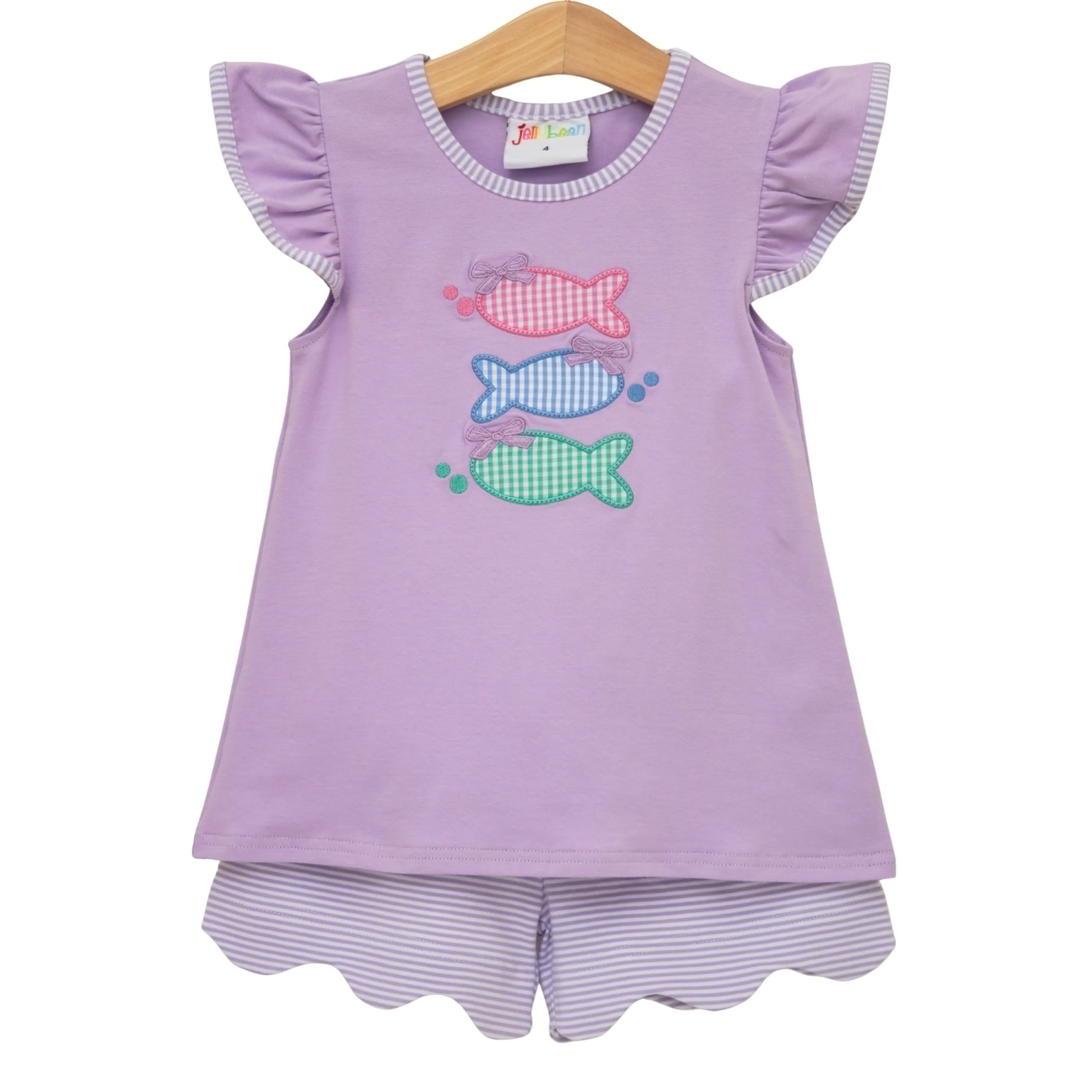 Jellybean Girl's One Fish Two Fish Scallop Short Set