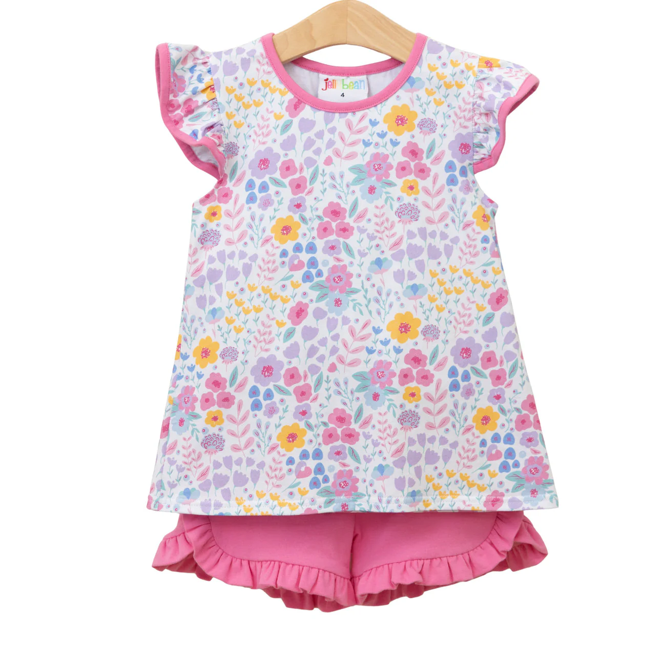 Jellybean Girl's Poppies and Petals Ruffle Short Set