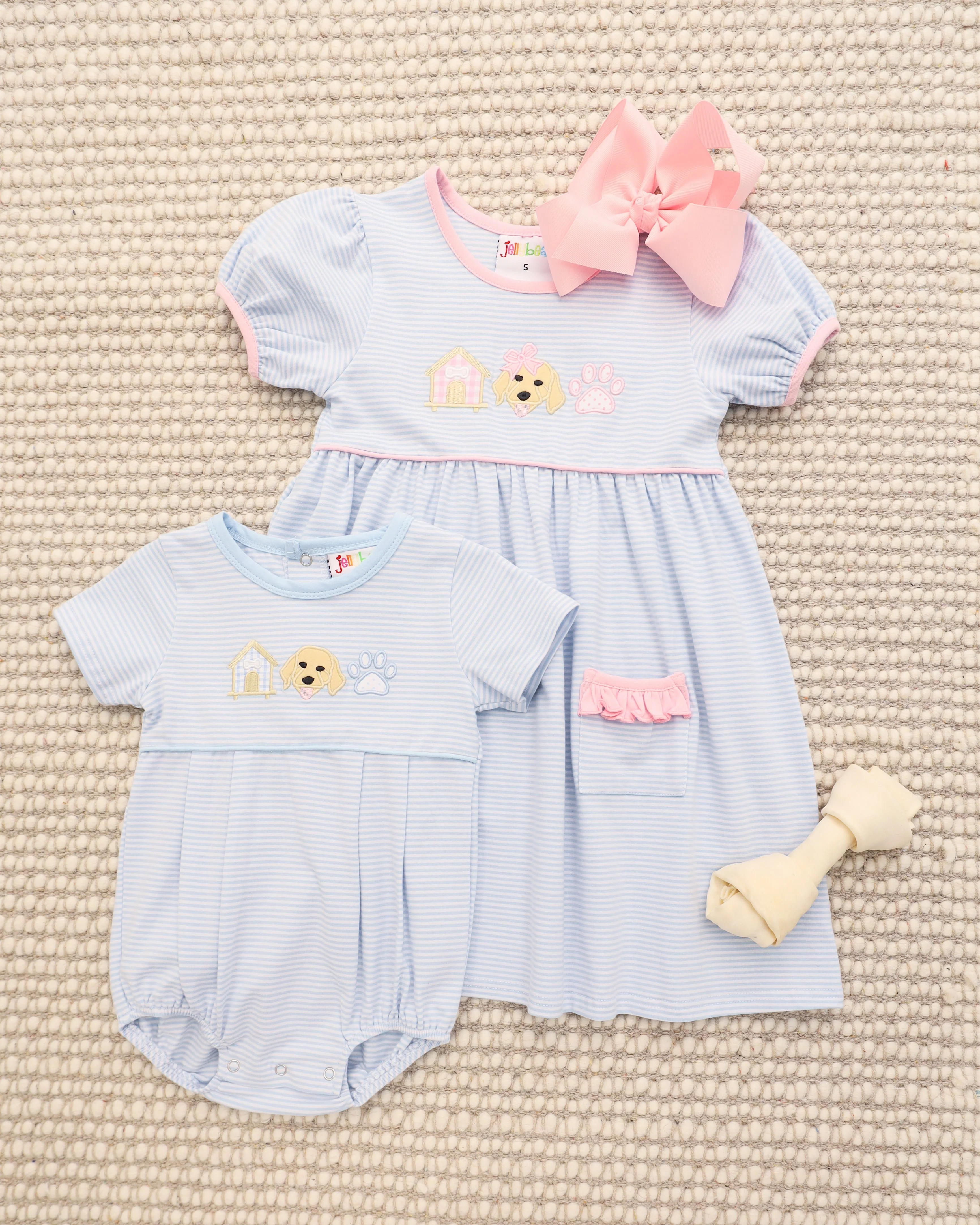 Jellybean Girl's Pups & Paws Ruffle Pocket Dress - Image 4