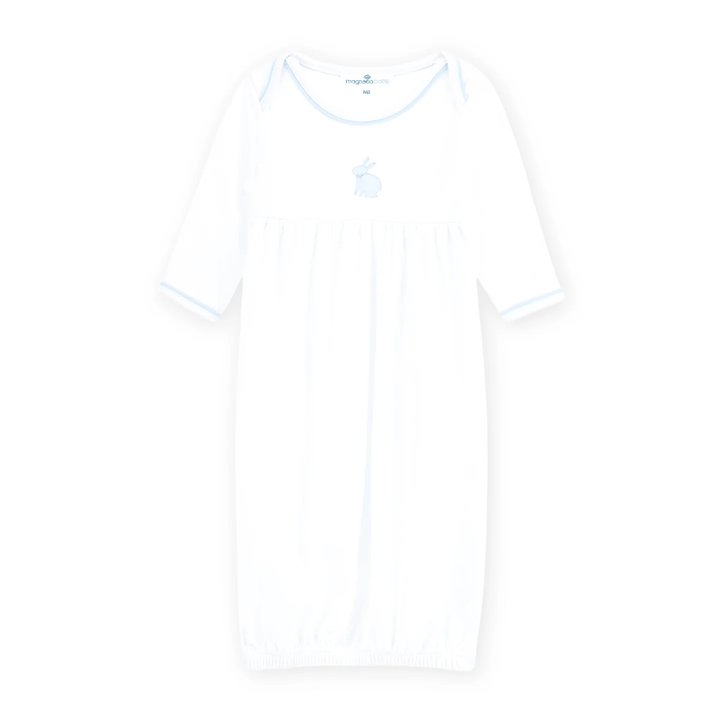 Leaping Bunnies Gathered Gown - Light Blue