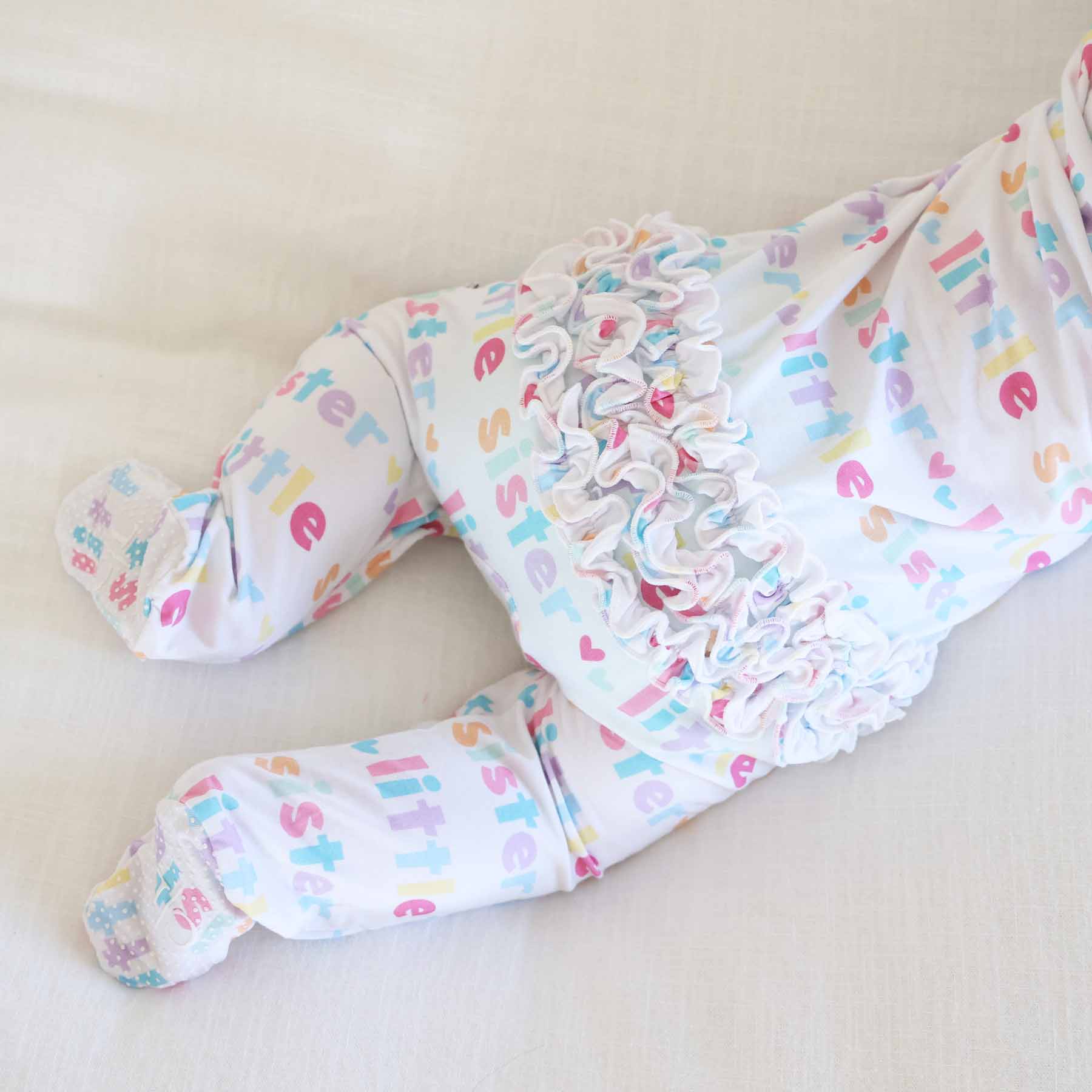 Little Sibling Zipper Footie: Little Sister - Image 14