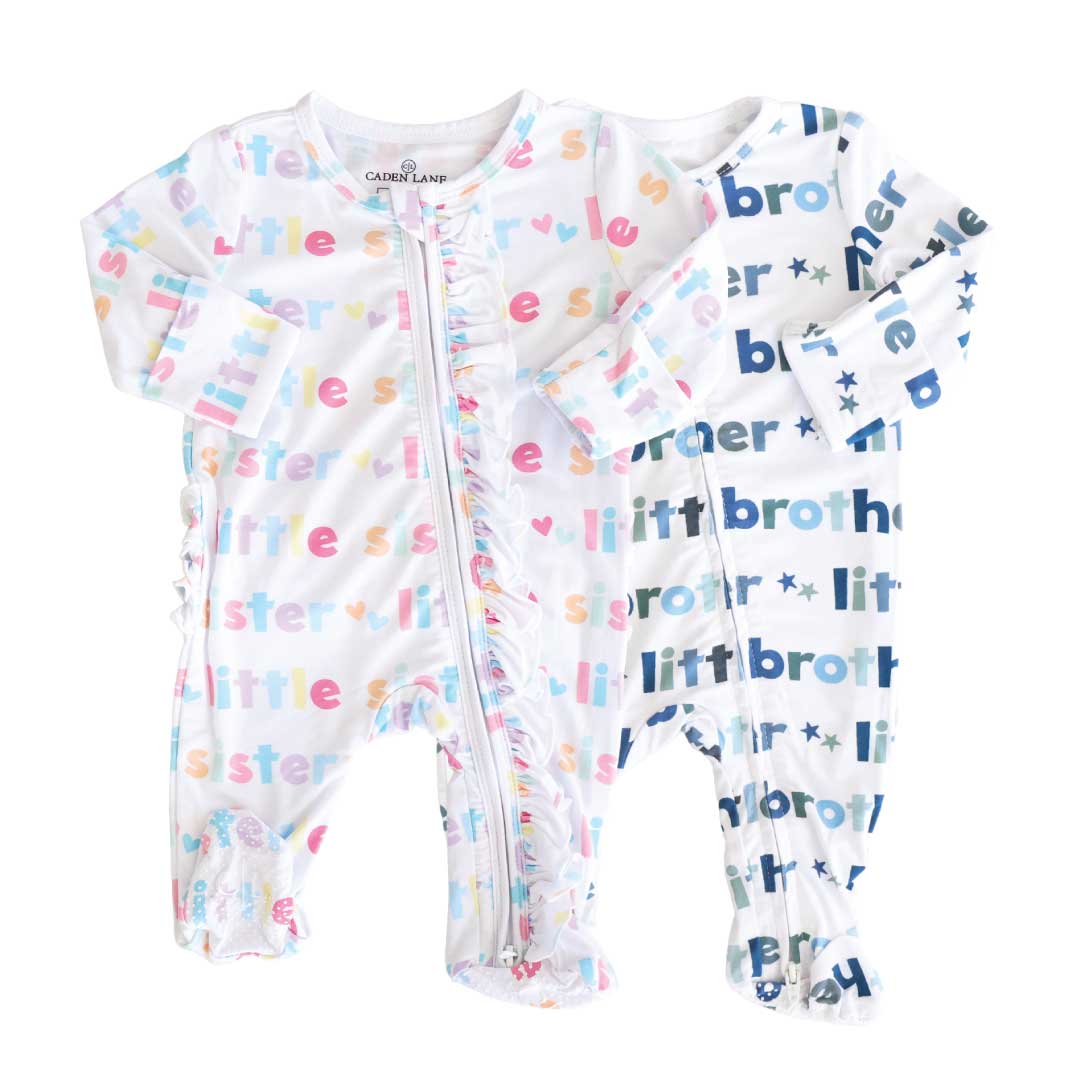 Little Sibling Zipper Footie: Little Sister - Image 2
