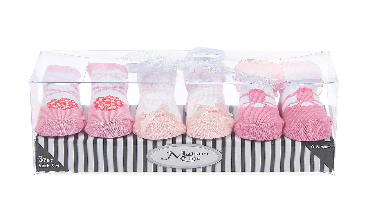 London Bridge Pink Baby Socks Gift Set