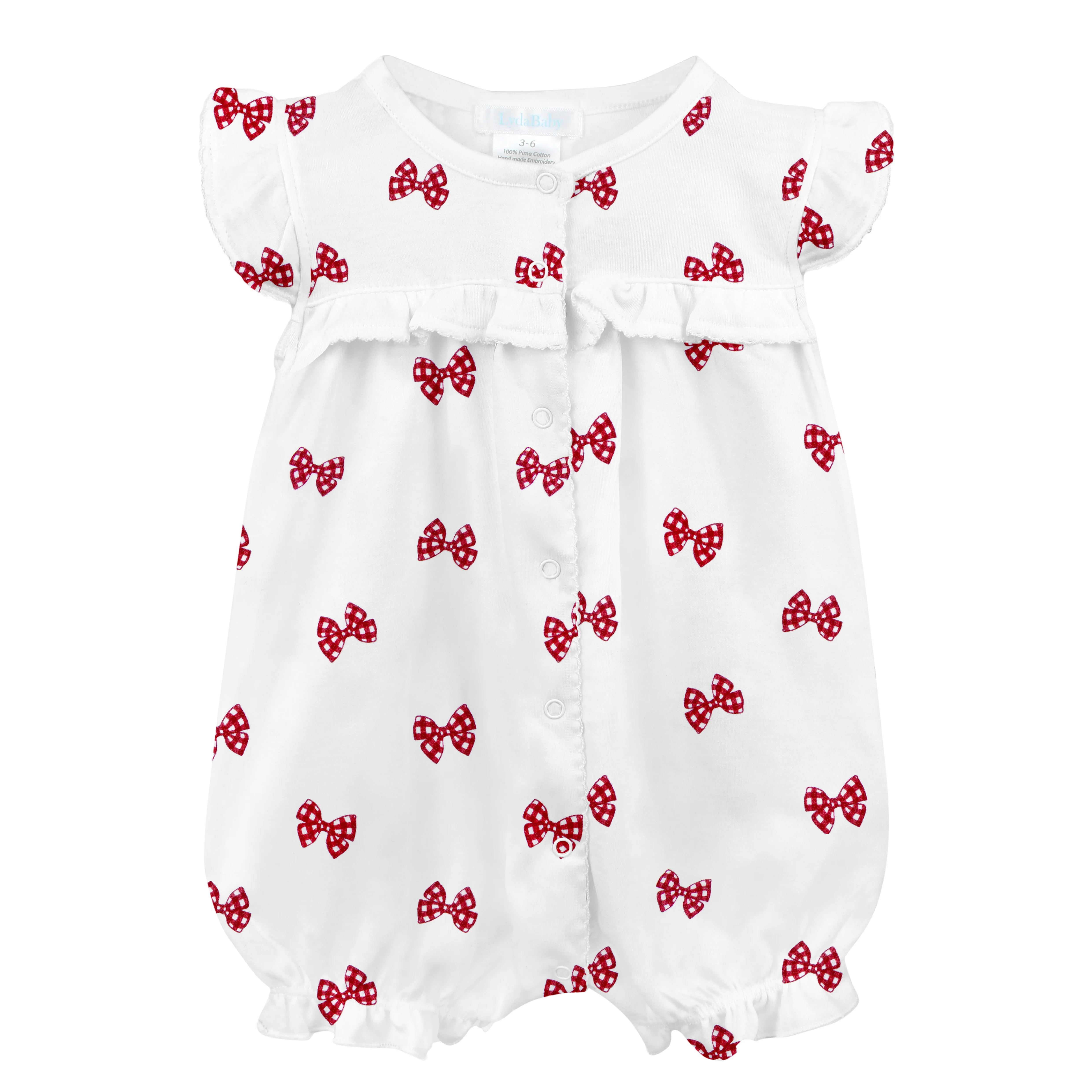 LYDA BABY Vichy Red Bows Romper