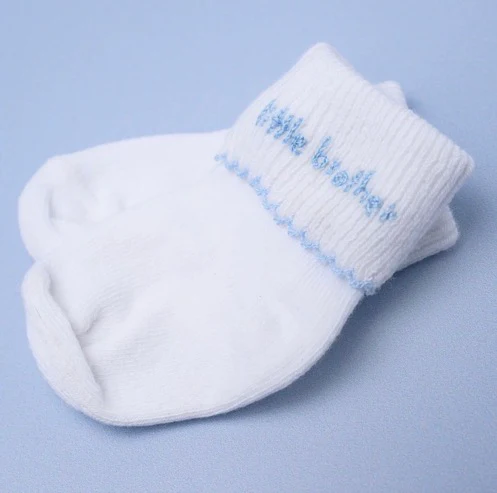 Magnolia Baby Little Brother Embroidered Socks
