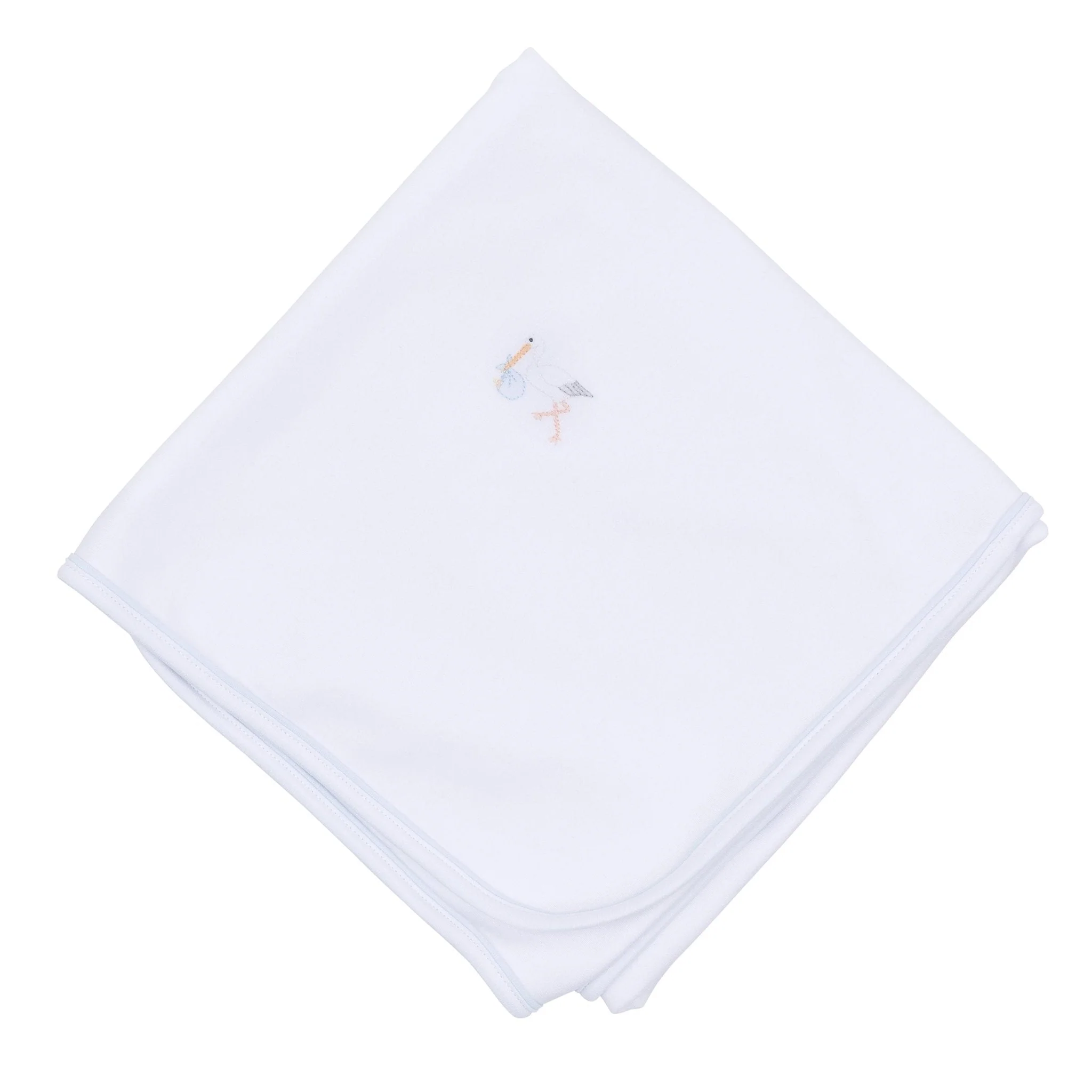 Magnolia Baby Vintage Stork Receiving Blanket - Light Blue