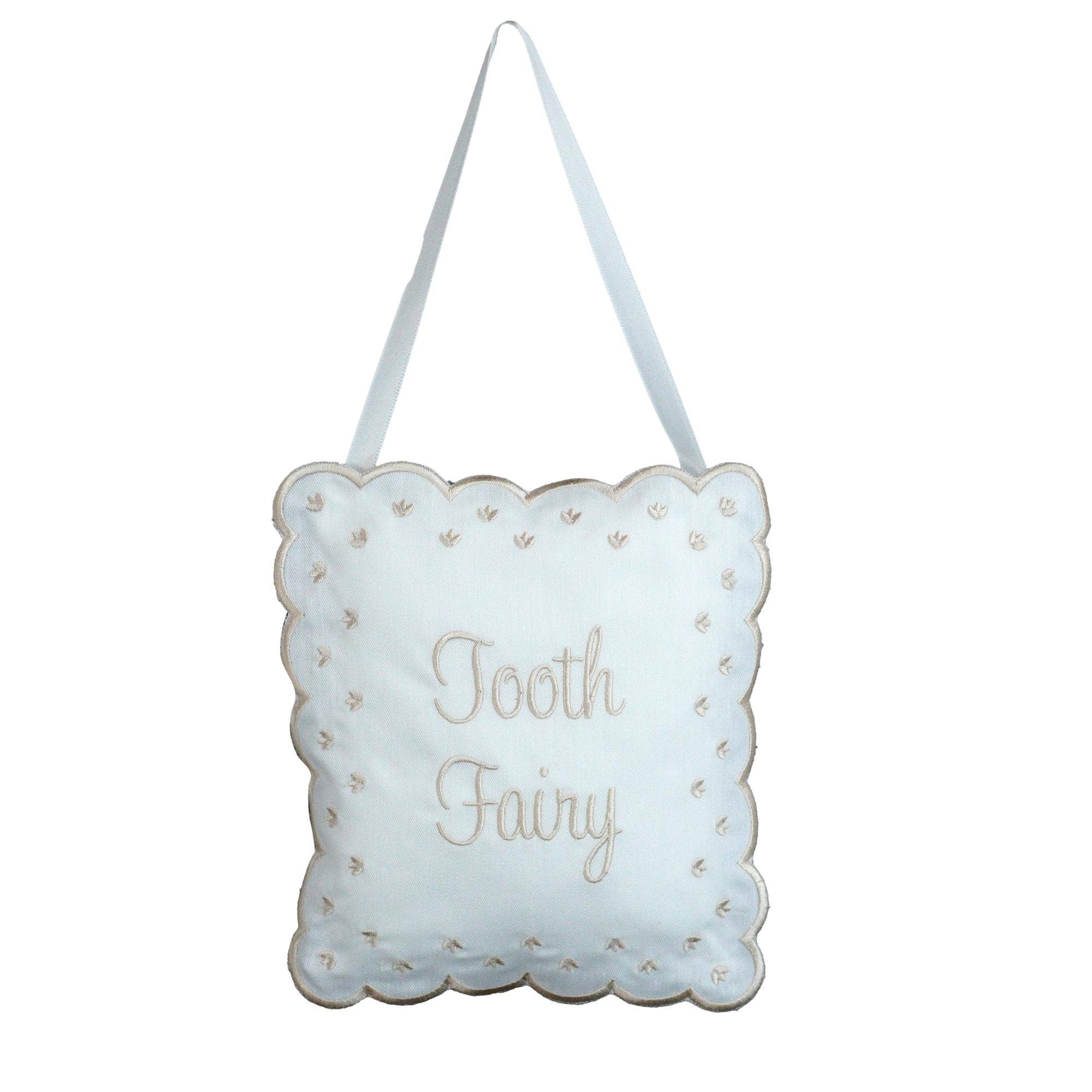 Marcela Linen Tooth Fairy Sign Pillow: Beige