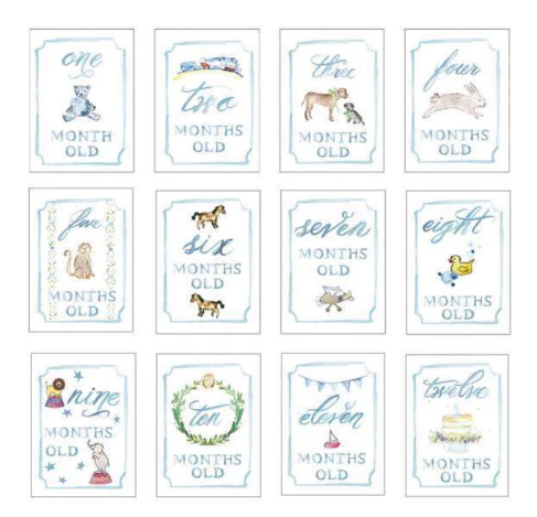 Monthly Milestone Card Set: Blue