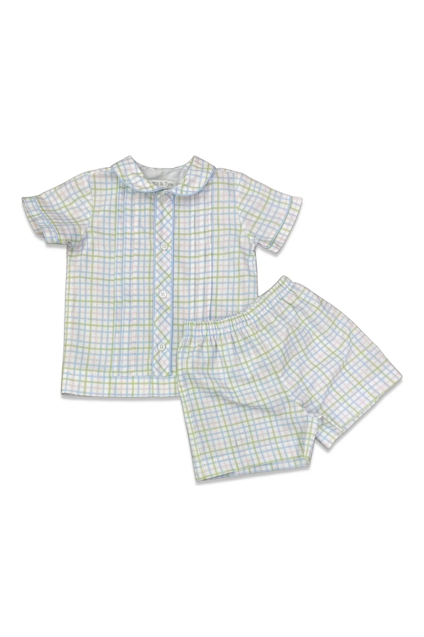 PERCY & TYNE Peter Pan Short Set Hobbs Check