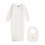Pink Bunny Gown & Bib Set