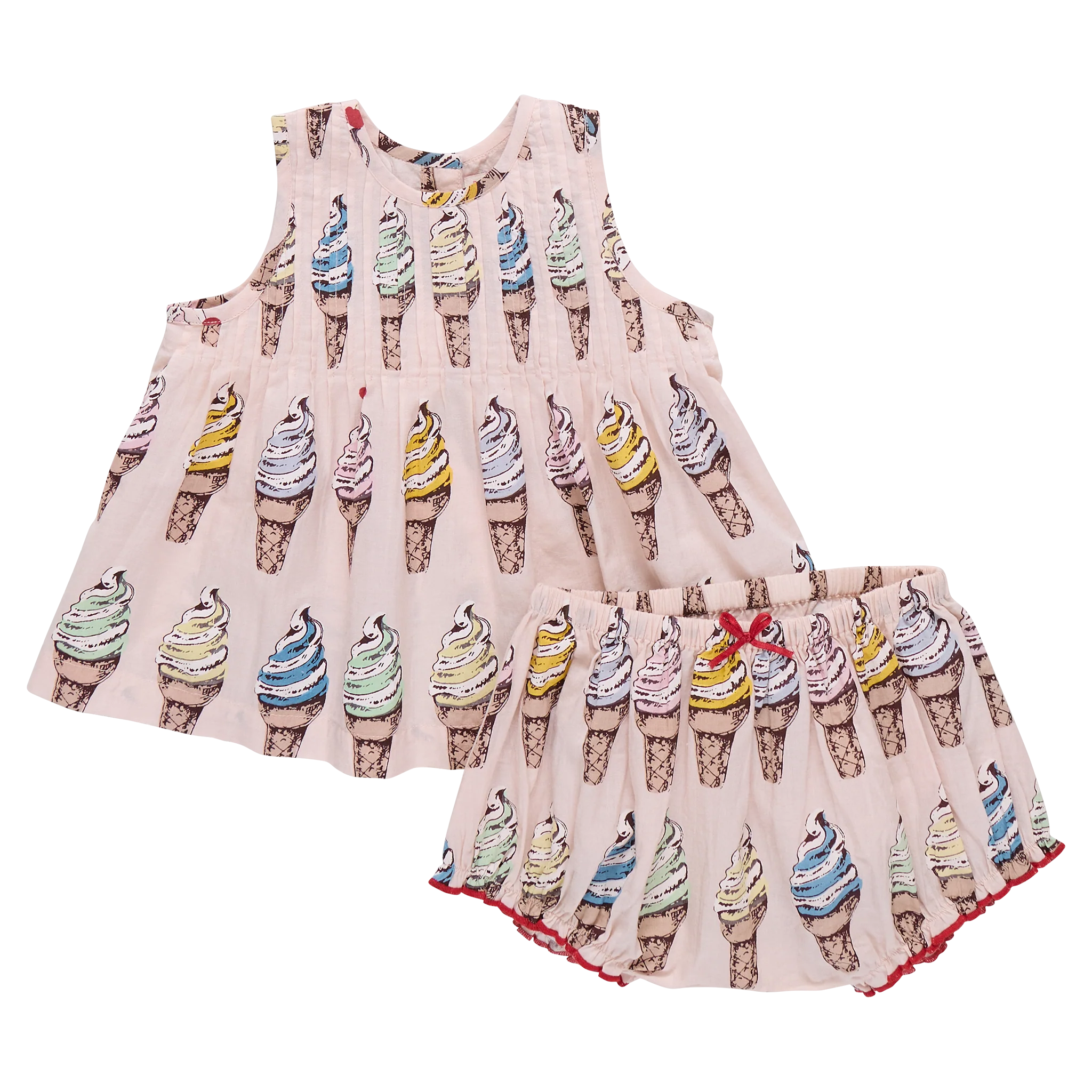 Pink Chicken - Baby Girls Jaipur 2-PC Set - Pink Soft Serve
