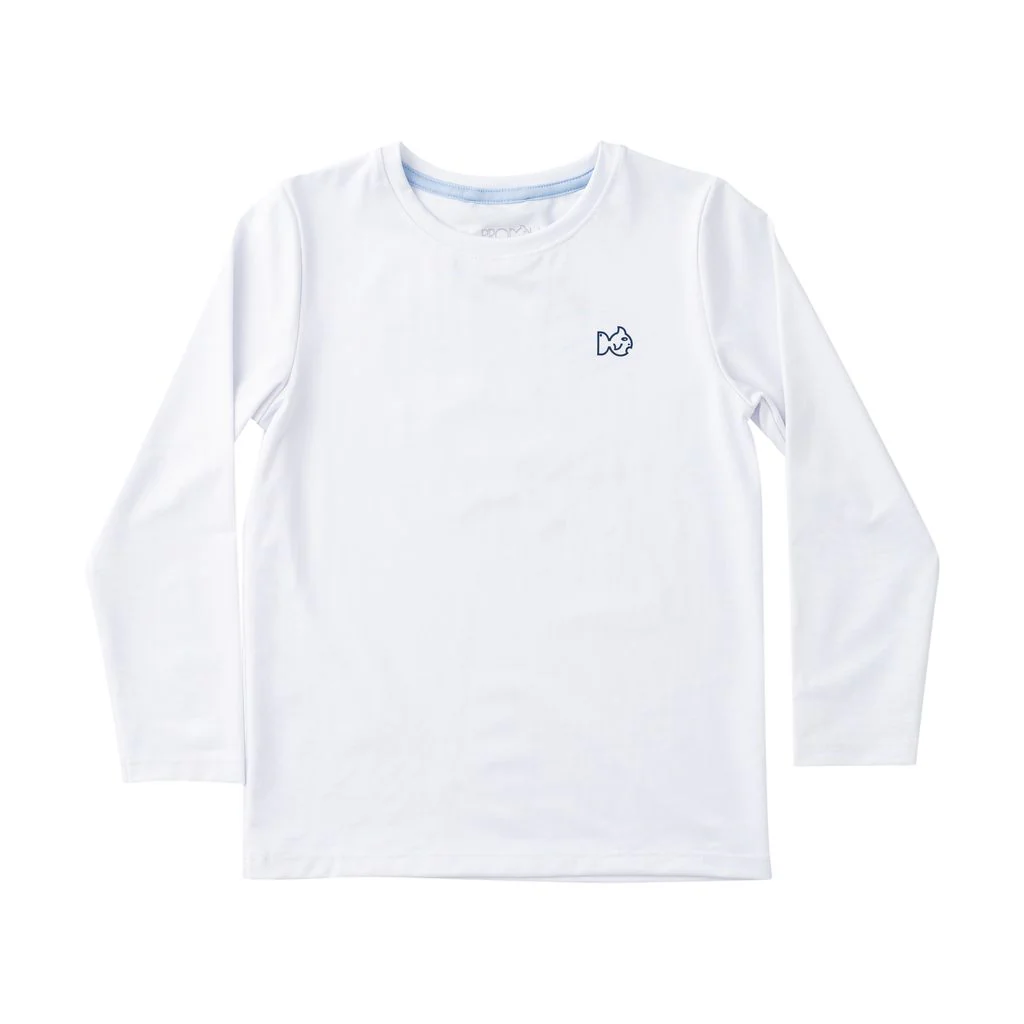 PRODOH Boys' Reef Rashguard Shirt Bright White