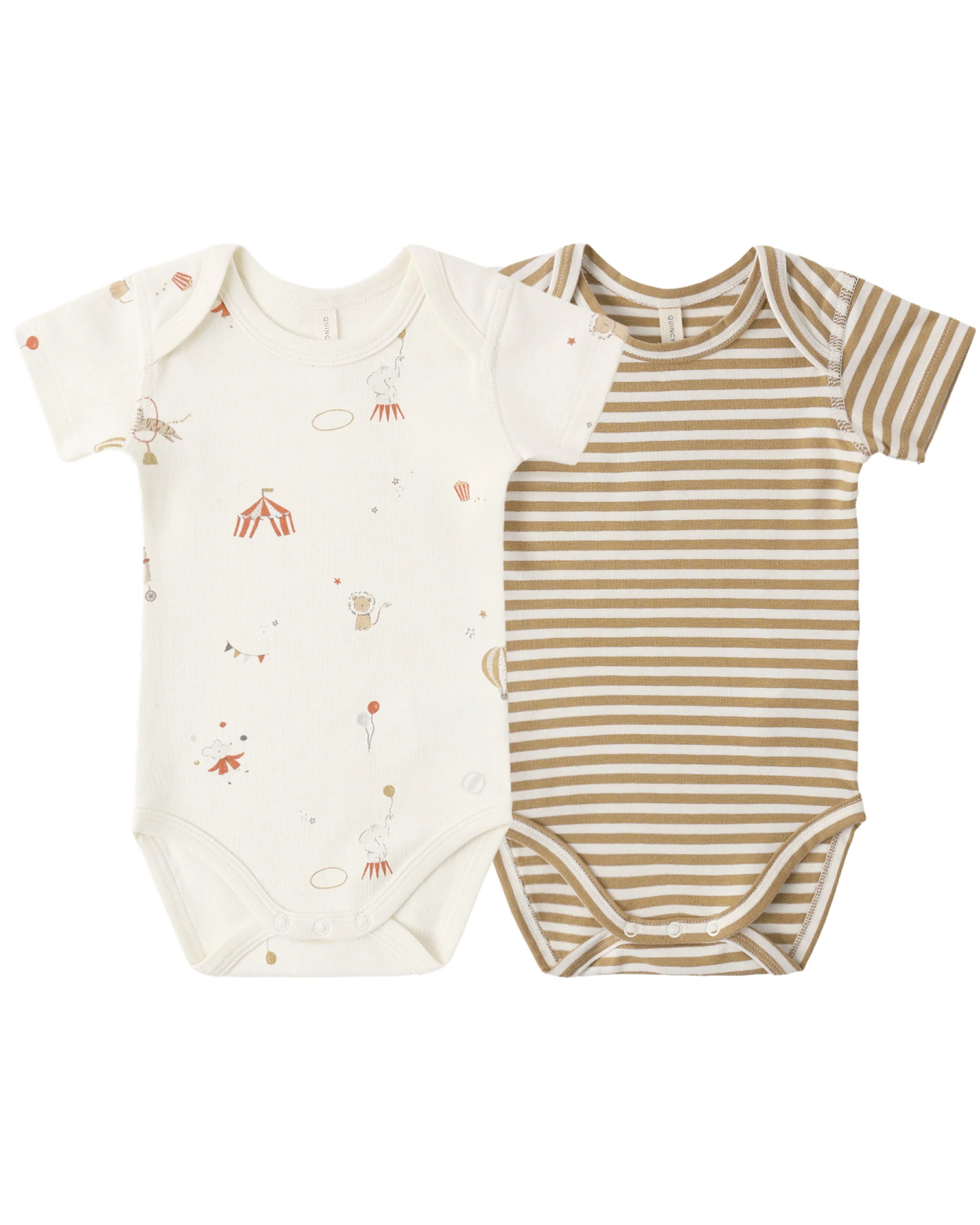 Quincy Mar SHORT SLEEVE BODYSUIT PACK CARNIVAL, HONEY STRIPE