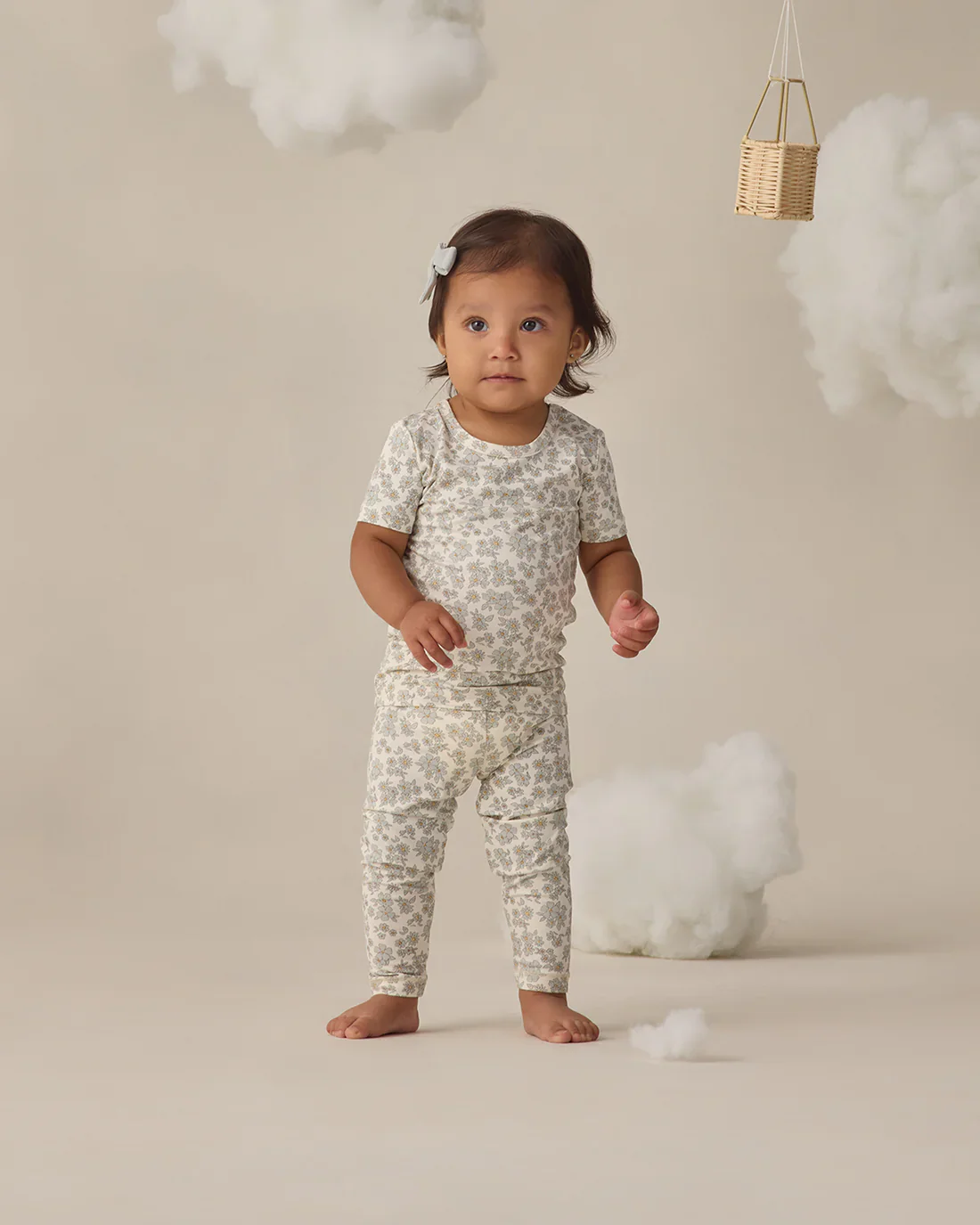 QUINCY MAE BAMBOO SHORT SLEEVE PAJAMA SET BLUE FLORAL