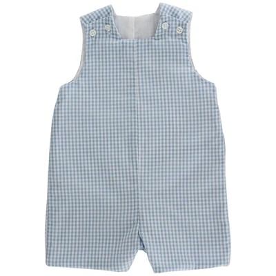 The Bailey Boys Light Blue Check John John Short with Tab