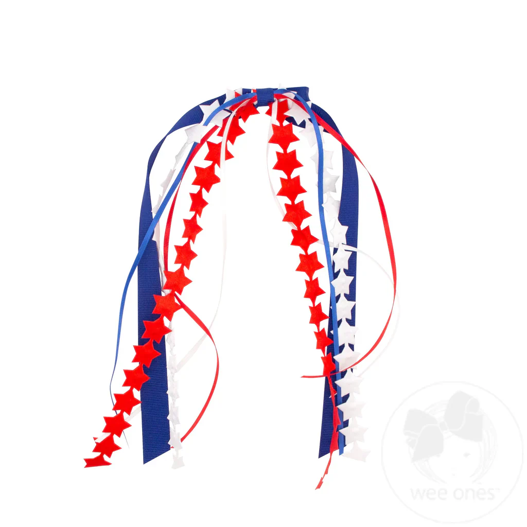 Wee Ones Satin Stars with Grosgrain Streamers Hair Clip