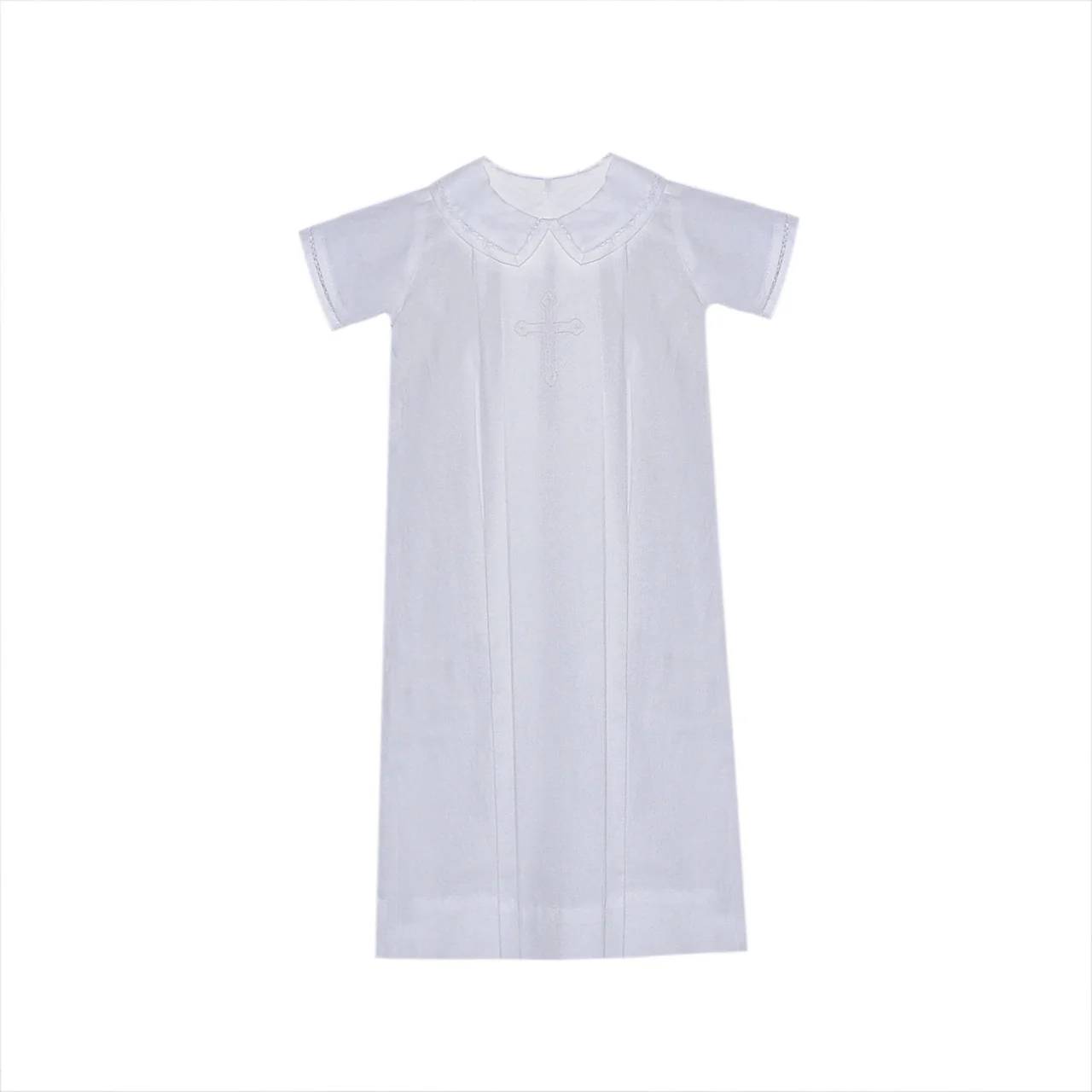 White Carson Christening Daygown - Blue